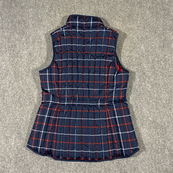 Tommy Hilfiger Quilted Down Fill Plaid Puffer Vest Womens X-Large Blue Red White - Picture 15 of 16